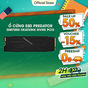Ổ cứng SSD Acer Predator GM7000 Heatsink 512GB / 1TB / 2TB PCIe Gen 4x4, Tốc độ đọc Up to 7400 MB/s Bảo hành 5 năm Hàng chính hãng