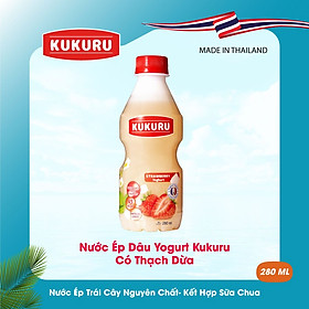 Nước Ép Dâu Yogurt Kukuru có thạch dừa - Lốc 6 chai