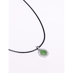 Mặt dây chuyền oval đá ngọc bích mệnh hỏa, mộc - Ngọc Quý Gemstones