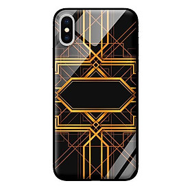 Ốp lưng kính cường lực cho iPhone X Họa Tiết Vàng Cam - Hàng chính hãng
