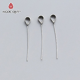 Combo 5 cái charm bạc móc khoen dài móc mặt dây chuyền - Ngọc Quý Gemstones