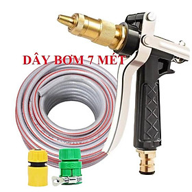 ️Evoucher Bộ dây vòi xịt nước rửa xe, tưới cây đa năng, tăng áp 3 lần, loại 7m, 10m 206236 đầu đồng, cút, +  mở chai