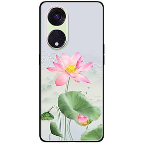 Ốp lưng cho Oppo Reno 2Z - 2F - Reno 6Z - Reno 7Z 5G - 8Z 5G - Reno 8T 4G - Reno 8T 5G - Tranh Sen Hồng - Hàng Chính Hãng