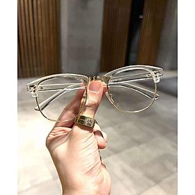 Kính Trong suốt nửa viền gọng nhựa dẻo cho nam nữ + Tặng phụ kiện kèm theo