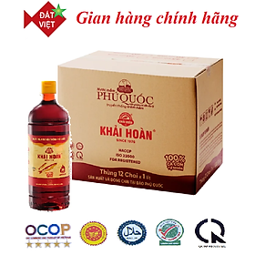 Nước mắm Khải Hoàn Phú Quốc 30-40-43 độ đam thùng 12 chai nhựa 1 lít