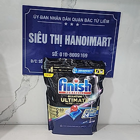 Túi 60 viên rửa bát Finish Quantum Dishwasher Tablets Lemon Sparkle QT025460 - hương chanh