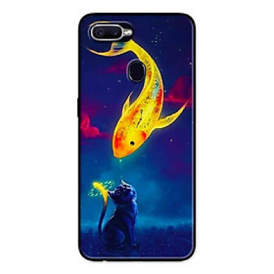 Ốp Lưng in cho Realme 2 Pro Mẫu Cá Chép Và Mèo - Hàng Chính Hãng