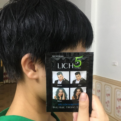 Combo 2 Dầu gội nhuộm tóc thảo dược Lich5 - Lên màu tự nhiên - Sử dụng đơn giản, tiện lợi, mùi dễ chịu