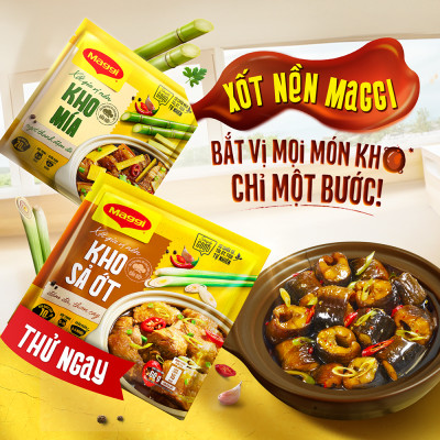 Hộp 10 gói Xốt gia vị nền Maggi Kho sả ớt