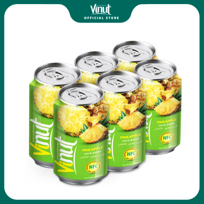 Lốc 6 Lon Nước Ép Thơm Vinut 330ml