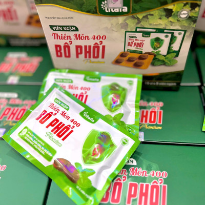 Viên ngậm Thiên Môn 400 Bổ Phổi Premium – Giúp giảm nhanh ngứa rát họng, đau họng, khản tiếng, ho (hộp 15 vỉ x 5 viên) [Chính hãng TITAFA]  