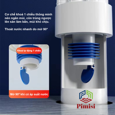 Bộ Đầu Nối Ống Thoát Nước Pimisi PDT-501 Ngăn Mùi | Chính Hãng