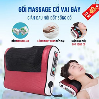 CÔNG NGHỆ GỐI MASSAGE CỔ VAY GÁY TOÀN THÂN 20 BI MASSAGE CAO CẤP