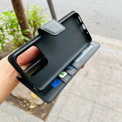 Bao Da Dạng Ví Dành Cho Xiaomi Redmi Note 12 Chính Hãng Hanman, Có ngăn cài thẻ, ví tiền, và quai gài chắc chắn- hàng chính hãng
