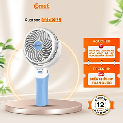 Quạt Sạc Tích Điện Mini Gấp Gọn Cầm Tay Comet CRF0904 3W Pin lithium-ion 3.7V 1200mAh Nhỏ Gọn Sạc USB Tiện Lợi hàng chính hãng