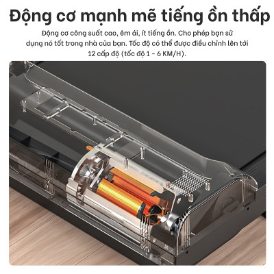 Máy chạy bộ đi bộ gia đình TM310 & TM310A [BLACK] thế hệ mới có điều khiển từ xa