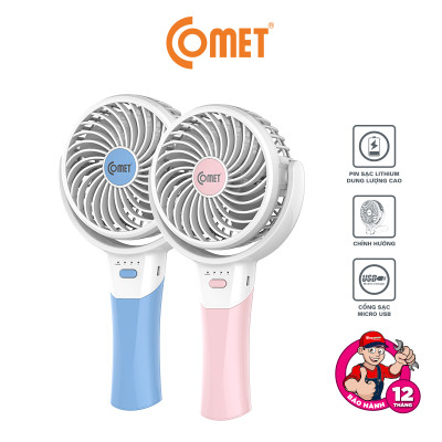 Quạt Sạc Tích Điện Mini Gấp Gọn Cầm Tay Comet CRF0904 3W Pin lithium-ion 3.7V 1200mAh Nhỏ Gọn Sạc USB Tiện Lợi hàng chính hãng