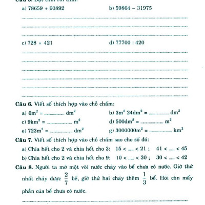 100 Đề Kiểm Tra Định Kì Toán 4 - Tập 2 - Có Đáp Án Và Lời Giải (Biên Soạn Theo Chương Trình Gdpt Mới)