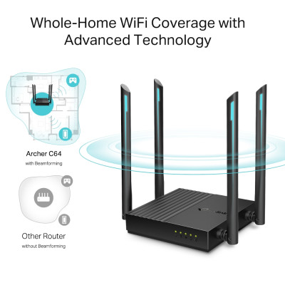 Router WiFi AC1200 4 ăng-ten Gigabit MU-MIMO Archer C64/Archer C50/Archer C54 - Hàng chính hãng