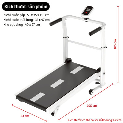 BG Máy chạy bộ cơ, máy chạy bộ không điện Treadmill SH305 thích hợp cho mọi lứa tuổi luyện tập (hàng nhập khẩu)