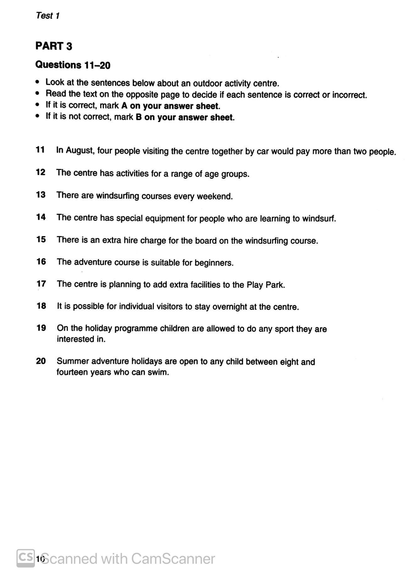 Cambridge Preliminary English Test 3 Student