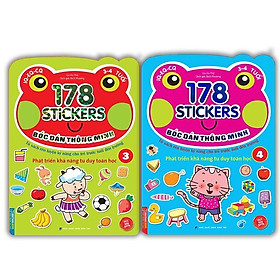 Sách - Bóc Dán Hình Thông Minh Cho Bé 3 - 4 Tuổi - 178 Sticker - Quyển 3 + 4 - Minh Thắng