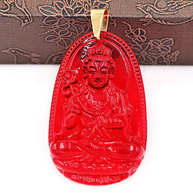Mặt dây chuyền Đại Thế Chí Bồ Tát thủy tinh đỏ 3.6cm MFBO4 - phật bản mệnh tuổi Ngọ - Mặt size nhỏ