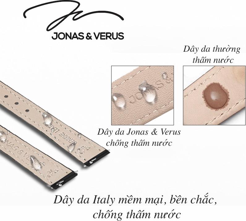 Đồng hồ đeo tay Nam hiệu JONAS & VERUS Y01563-A0.PPWLB, Máy Cơ (Automatic), Kính mo tráng sapphire, Dây da Italy