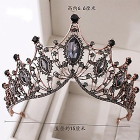 Vương miện chụp hình xi mạ đính đá đen Gianpkc
