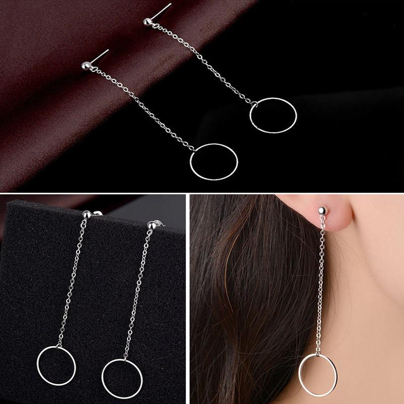 Bông tai nữ thả dây đuôi vòng tròn quyến rũ