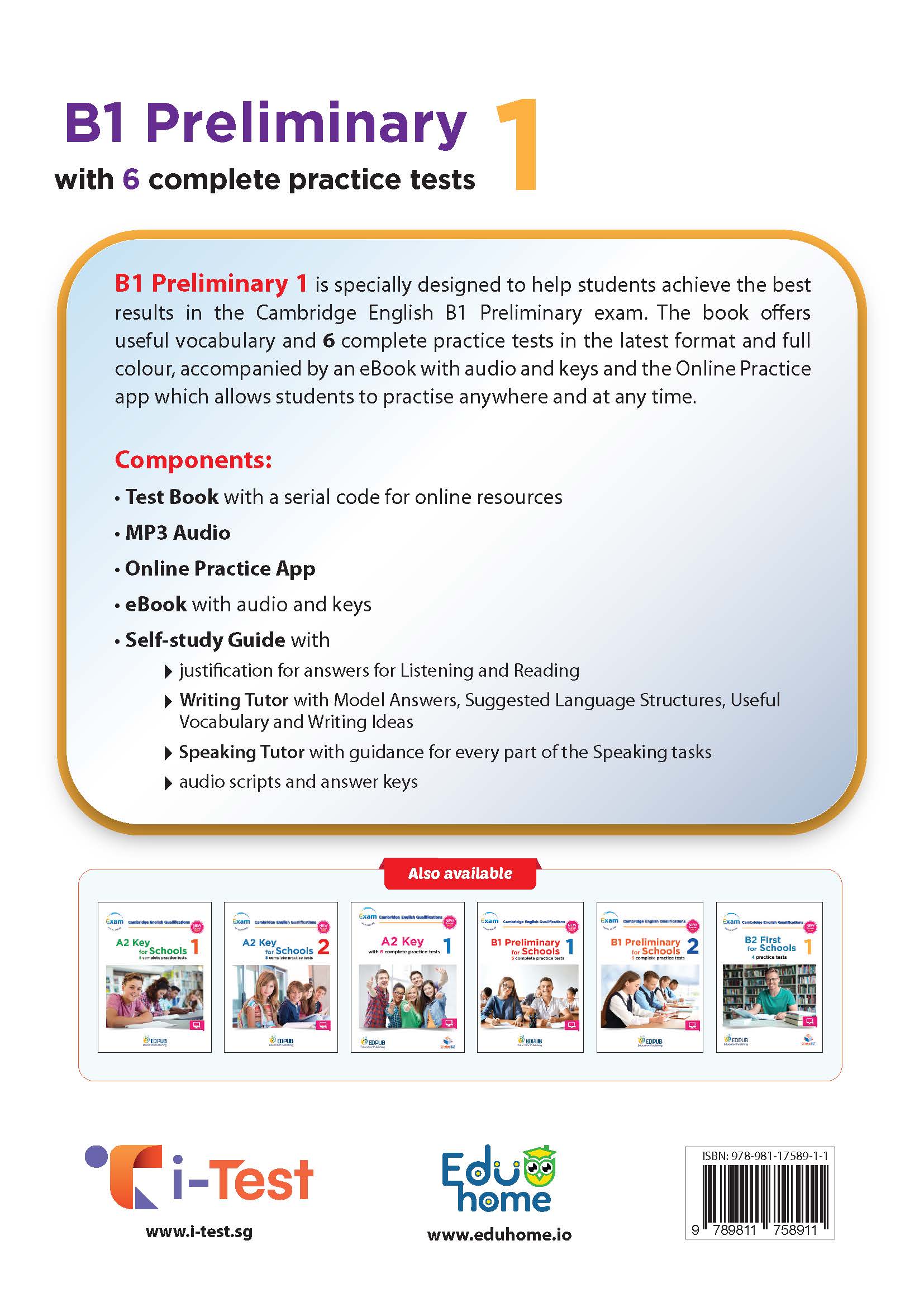 B1 Preliminary 1 with 6 Complete Practice Tests - New Format 2020