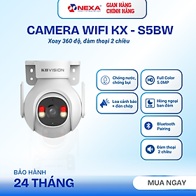 [Tặng thẻ nhớ] Camera WiFi ngoài trời 5MP KX-S5BW thu màu ban đêm, phát hiện chuyển động, có còi hú - Hàng chính hãng