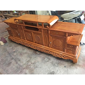 Kệ  Để Tivi Gỗ Gỏ Đỏ Hiện Đại 2m4