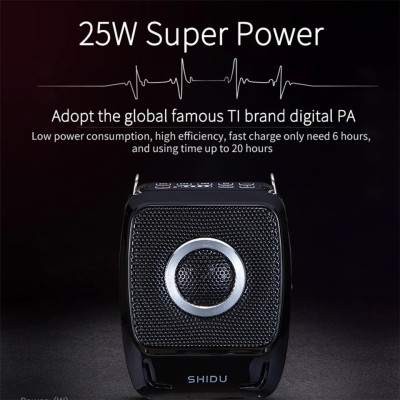 Máy Trợ Giảng Có Dây SHIDU SD-S92 Kèm Micro Cài Áo Cầm Tay SHUDU U66 - Hàng Chính Hãng