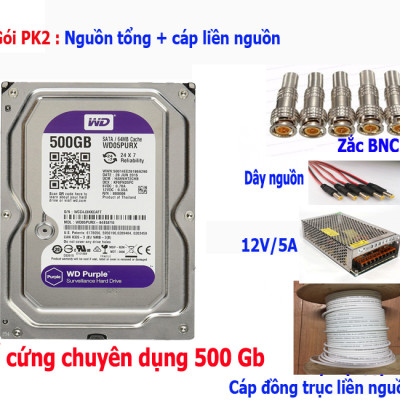 Trọn bộ 3 camera Hikvision 2.0 Megapixel kèm ổ cứng - Hàng chính hãng