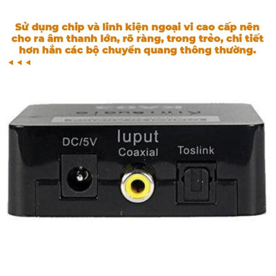 Bộ chuyển âm thanh TV 4K quang optical sang audio AV ra amply + Cáp optical KA03 Bộ Chuyển Quang Âm Thanh Từ Digital Sang Analog Âm Thanh Lớn Tặng Kèm Dây AV - Hàng chính hãng