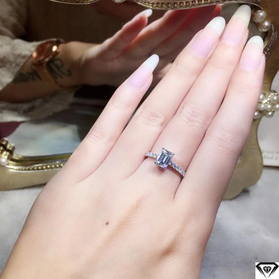 Nhẫn nữ bạc ta đính đá MS65e