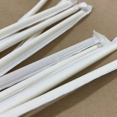 2000 ống hút giấy cao cấp Clean Paper Straw có bọc giấy- take away màu trắng (6mm x 197mm)