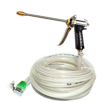Vòi nước vòi phun nước rửa xe tưới cây tăng áp thông minh + bộ dây bơm nước cao cấp TLG loạI 10m - dây trắng 318498-1