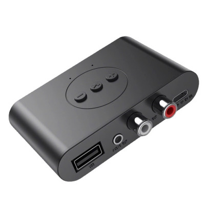 Thiết Bị Nhận Bluetooth, NFC Cho Loa Và Amply Hỗ Trợ Cổng 3.5mm, AV, USB Bộ Thu Phát Bluetooth 5.0 2 in 1 - Chế độ chuyển đổi linh hoạt, Âm Thanh HD, Độ Trễ Thấp, Khoảng Cách Trên 10m Chip thông minh, Cổng kết nối đa dạng RCA AUX USB - Hàng Chính Hãng