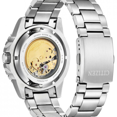 Đồng Hồ Nam Citizen Dây Thép Không Gỉ NJ0120-81E - Mặt Đen