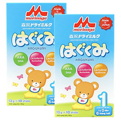 Combo 2 hộp sữa Morinaga Số 1 dạng thanh - Hagukumi (130g) - 10 thanh / hộp (0 - 6 tháng)