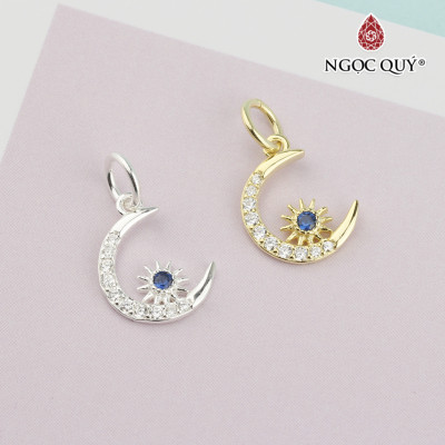 Charm bạc hình mặt trăng treo - Ngọc Quý Gemstones