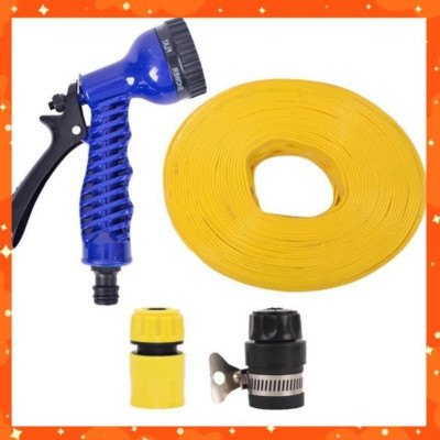 Bộ dây tăng áp 3 lần vòi xịt nước rửa xe, tưới cây loại 15m (cút nhựa nối nhựa đen 713-2) 206843