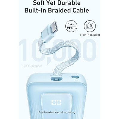 Sạc dự phòng Anker Zolo 1A1C 30W 10000mah (Built-In USB-C) A1688 - Hàng Chính Hãng