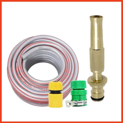 Tưới cây rửa xe Bộ dây và vòi xịt tăng áp lực nước 300% loại 25m cút nhựa,nối nhựa 206587