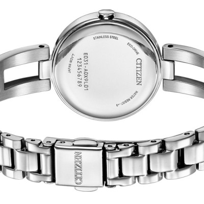 Đồng Hồ Nữ Citizen Eco-Drive Đính Đá Swarovski Dây Thép Không Gỉ EM0801-85N - Mặt Xà Cừ (28mm)