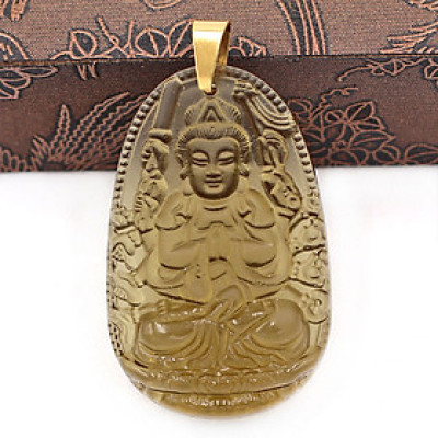 Mặt dây chuyền Phật Thiên Thủ Thiên Nhãn đá Obsidian size nhỏ 3.6cm MPOB8 - phật bản mệnh tuổi Tý