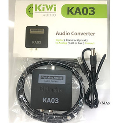 Bộ chuyển âm thanh TV 4K quang optical sang audio AV ra amply + Cáp optical KA03 Bộ Chuyển Quang Âm Thanh Từ Digital Sang Analog Âm Thanh Lớn Tặng Kèm Dây AV - Hàng chính hãng