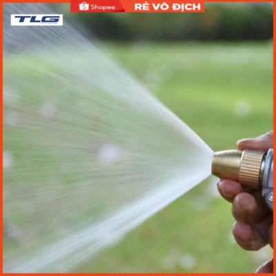 Bộ dây vòi xịt rửa xe, tưới cây, dọn dẹp nhà cửa 7-10m (cút đồng nối nhựa đen) 206843